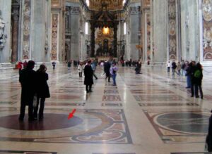 Disco de pórfido en San Pedro del Vaticano